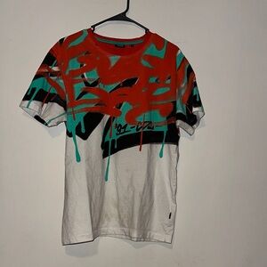 Graphic Short Sleeve Tee - Red, Indigo, Black, and White